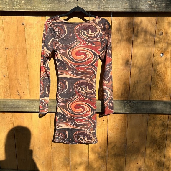 Reeling Colors Sheer Cut‎ Out Dress size large black bead dolls kill marbled - Picture 8 of 11